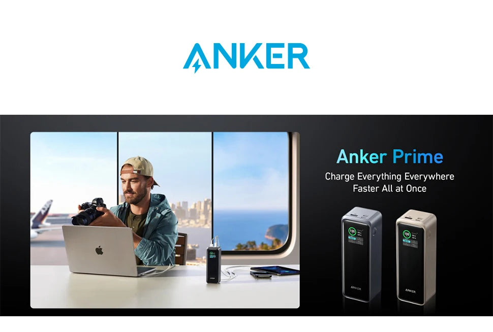Anker Prime Power Bank 27650mAh 3-Port 250W Portable Charger (99.54Wh) Spare Battery Portable Power Bank Large Capacity