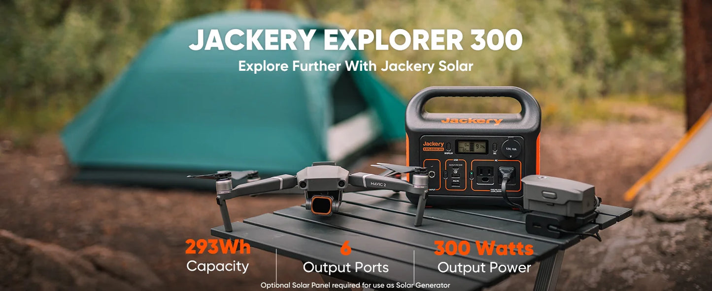 Jackery Portable Power Station Explorer 300,293Wh Backup Lithium Battery,Solar Generator for Outdoors Camping Travel Hunting etc