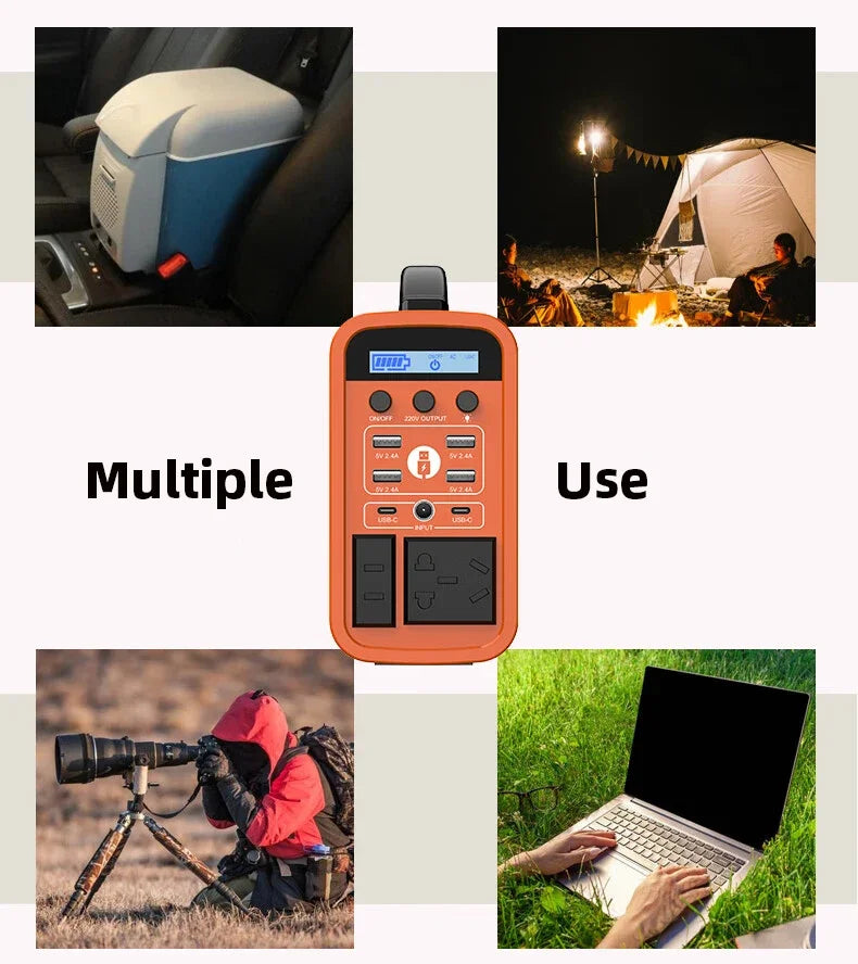 400W Portable Power Station 360WhSolar Generator 220V LiFePO4 battery Outdoor Emergency Mobile Power Bank AC/DC Home Camping