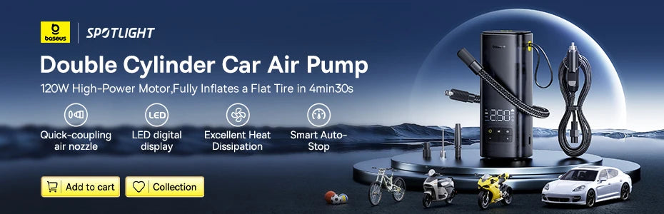 Baseus 2 In 1 Car Jump Starter Power Bank Air Compressor Inflator Pump 1000A Portable Power Station Car Battery Charger Booster